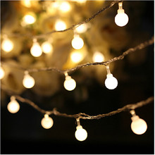 Bhomomify-tira de luces LED con bola de 40 leds, lámpara de decoración de la UE, para Festival, Navidad, hogar, iluminación exterior, AC220V 2024 - compra barato