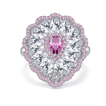 Ociki-anillos de boda de cristal de circonia cúbica para mujer, joyería de fiesta de agua rosa, Color plateado, regalo, venta al por mayor 2024 - compra barato