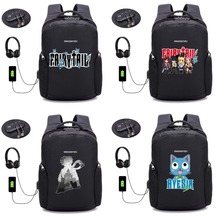 anime Fairy Tail Backpack USB Charge Anti Theft Backpack School student Bags Men Women Travel Backpack Waterproof bag 18 style 2024 - buy cheap