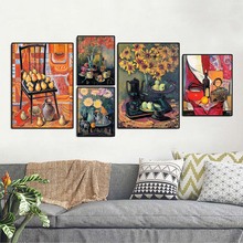 Home Decoration Print Canvas Nordic Picture Wall Art Paintings Oil Unframed Drawings Oil painting Flowers Pear on the chair 2024 - buy cheap