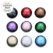 LINSOIR 30pcs 9 Colors 12mm Natural Stone Cabochon Bead Faceted Cabochon Stone Flatback Resin Beads For Diy Jewelry Making F7371 2024 - buy cheap