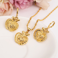 african Gold Color  islam Apple shape Seeb Love Necklaces pendants  earrings Women Girl Muslim Arab Middle Eastern Jewelry sets 2024 - buy cheap