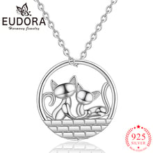 Eudora Authentic 925 Sterling Silver Lovely Cats Pendant Necklaces for Women Girls Animal Fashion Sterling-silver Jewelry CYD303 2024 - buy cheap