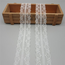 10 Yards White Lace Ribbon Tape 40MM Wide Trim Fabric Handicrafts Embroidered Net Cord For Sewing Decoration african lace fabric 2024 - купить недорого