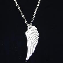20 шт., новое модное ожерелье, 38x14 мм, крылья ангела, серебряные подвески, короткое длинное женское и мужское ожерелье, подарочное ювелирное изделие, чокер 2024 - купить недорого