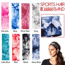 Sports Fitness Sweat Yoga Elastic Hair Band Tie Dye Cotton Print Headband Fitness Outdoor Exercising Running Yoga Workout Gym 2024 - buy cheap