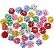 100PCS pairs pet dog hair bows rubber bands with pearl floret Rounded pet dog hair bows accessories grooming products cute gift 2024 - buy cheap