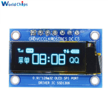 0.91 Polegada 128x32 spi porto azul oled display lcd diy módulo oled ssd1306 driver ic dc 3.3 v-5 v para arduino pic 2024 - compre barato