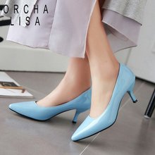 ORCHA LISA Patent Leather 6cm High Heels Shoes Women Slip on Pointed Toe Party Wedding Pumps zapatos de mujer Black Size 33-46 2024 - buy cheap