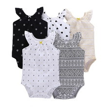 5Pieces/Lot Newborn Jumpsuits Baby bebes kids girl clothes set soft cotton sleeveless infant Baby boy girl clothes 2024 - buy cheap