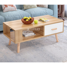 BO-003 Minimalist Modernity Coffee Table Rectangular Teapoy 1-Drawer Modern Living Room Side Table Solid Wooden Leg Tea Table 2024 - buy cheap