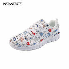 INSTANTARTS Fashion Women's Sneakers 3D Nurse Medical Printed Casual Female Flat Shoes Ladies Zapatos Mujer Breathable Flats 2024 - buy cheap
