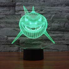 Novelty Isb 3d Lamp Shark Led Nightlight Energy-saving Gradual Change Table Remote Touch switch 3d lamp Light 2024 - buy cheap