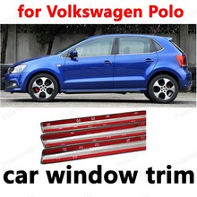 For Volkswagen Polo  Car Styling Decoration Strips Window Trim Without center pillar Stainless Steel 2024 - buy cheap