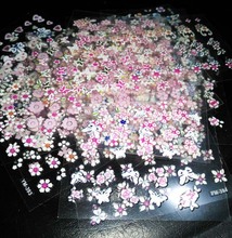 30Sheets Nail Stickers 3d Beauty Sticker Decals for Nails Pink/White Flowers Design Nail Art Charms Manicure Decals Decorations 2024 - buy cheap