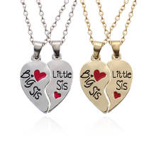 Big Sister Little Sister Necklace 2PCS/Set Broken Heart BFF Pendants Necklaces Two Hearts Sis Necklaces Fashion Family Jewelry 2024 - buy cheap