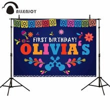 Allenjoy kids background for photography colorful banners Guitar flowers petals backdrop birthday party customize photocall 2024 - buy cheap