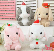 Muñeco de peluche 1 pieza 40cm dibujo animado dulce sombrero de Navidad Bonny bunny conejo suave agarre animal decoración del hogar juguete de peluche regalo del bebé 2024 - compra barato