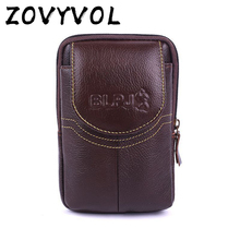 ZOVYVOL Genuine Leather Waist Packs Fanny Pack Belt Bag Phone Pouch Bags Travel Waist Pack Male Small Waist Bag Leather Pouch 2024 - buy cheap