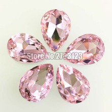 Factory sales pink pointback good quality AAA+ Glass Crystal drop shape rhinestones Nail, clothing accessories SWSP009 2024 - buy cheap