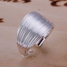 Anillo de plata Chapado en plata para hombre y mujer, joyería fina de varias líneas, anillo de dedo de regalo, SMTR018, 925 2024 - compra barato