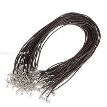 50pcs/lot Length 12''-30'' Optional Brown Color Genuine Leather Necklace Cord Chain 2mm W Lobster Clasp Top Quanlity 2024 - buy cheap