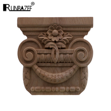 Runbase ef-moldura vintage esculpida em madeira, artesanato, decoração para portas e móveis, artesanato 2024 - compre barato