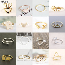 Anéis punk vintage da moda smjel, anéis com flecha, lua, estrela, infinito, antler, para mulheres, joias, anel feminino, crianças, presente de natal 2024 - compre barato