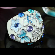 Peacock Star Blue Butterfly Flower Party Ring use Austrian Crystal - CSR141 2024 - buy cheap