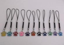 Enamel Cat Dog/Bear Paw Prints Footprints Rotating Charms Dangle Pendant For Vintage Silver Bag Cord Phone Key Ring Mixed 50 PCS 2024 - buy cheap
