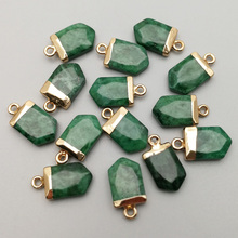 Pingente de pedra natural verde, boa qualidade, forma irregular, pingente para fazer jóias, 12 cabeças, atacado 2024 - compre barato