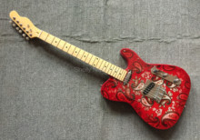 Shelly new store factory custom red flower feathers TL guitar chrome bigspy 6 strings electric guitar musical instruments shop 2024 - buy cheap