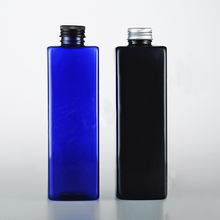 500ml garrafa de plástico vazia com tampa parafuso, garrafa de alumínio preta/azul pet embalagem de garrafa com rolha de líquido 2024 - compre barato