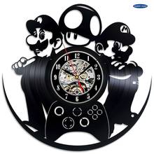wall clock Super Mario Luigi Game Vinyl Record Clock Wall Art Home Decor digital wall clock 2024 - buy cheap