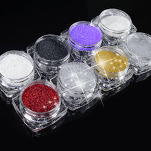ZKO Hot selling 2g/Box 8 colors Holographic Nail Glitter Powder Shining Sugar Nail Glitter Dust Powder Nail Art Decorations Set 2024 - buy cheap