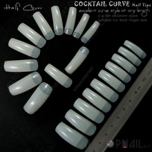 French Tapered Deep-C Curve Nail Tips 100x Natural Ivory False Cocktail Curve Nails Elongated Arch Half Cover Nail-Free Shipping 2024 - buy cheap