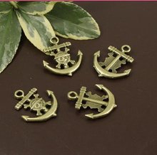 Antique Bronze  22 * 19 MM  the pirate skull anchor DIY  Pendant Jewelry Finding 2022 - buy cheap
