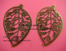 Free ship!! 60*40mm antique bronze big leaf sheet metal pendant - filigree stamping spacer  for jewelry making 2024 - buy cheap