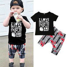 Conjunto para bebê menino de verão, camisetas e shorts estampados de algodão para crianças de 1 a 4 anos 2024 - compre barato