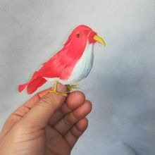 real life Bird white-red feathers bird model about 12cm bird filming prop home decoration gift h1226 2024 - buy cheap