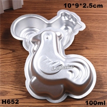 (5pcs/lot) 100ml 10*9cm rooster cock shape aluminium alloy cake tart mold jelly pudding gelatin mould candy fondant bread molds 2024 - buy cheap