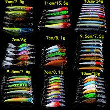 63 piunids/lote cebos duros juego de Señuelos de Pesca realistas artificiales mezclado 9 modelos variados cebo 63 colores diferentes Wobblers de pesca 2024 - compra barato
