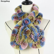 2018 Rex Rabbit Fur Scarf Fashion Neck Warmer Female Real Fur Shawl Russian 100% Nature Fur Scarves Wrap for winter*Harppihop 2024 - buy cheap
