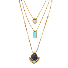 Online Shopping India Blue Necklace Gold Color Alloy Chains Brand Jewelry New Arrival Layered Necklaces & Pendants 2024 - buy cheap