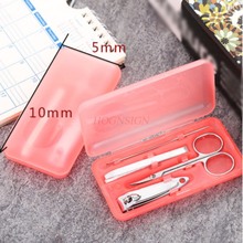 Manicure Set Of 4 Plastic Case Beauty Set Nail Tool Mini Box Gift Set Sale 2024 - buy cheap