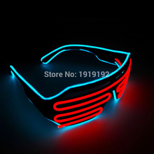 Double Colors Shutter Shape EL Glasses Party Supply Music Dance Bright Led Glasses With 3V Sound Active inverter 2024 - buy cheap