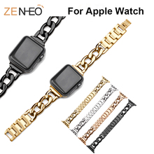 Crystal Stainless Steel Band for iWatch Series 4 3 2 1 strap bands for apple watch 40mm 44mm 42MM 38MM Link Bracelet Watch bands 2024 - buy cheap