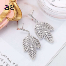 Be 8  Luxury Micro Pave Setting AAA Cubic Zirconia Leaves Shaped Drop Earrings Dress Patry Accessaries for women fashion E648 2024 - buy cheap