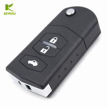 KEYECU NEW Replacement Shell Folding Flip Remote Key Keyless Case Housing Fob Switch 3 Button for Mazda 3 5 6 2024 - buy cheap