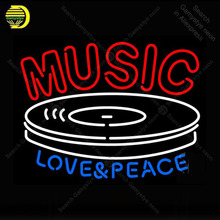 Neon Sign for Music Love Peace Neon Bulb sign handcraft love gift glass tube light Decorate wall lamps advertise display store 2024 - buy cheap